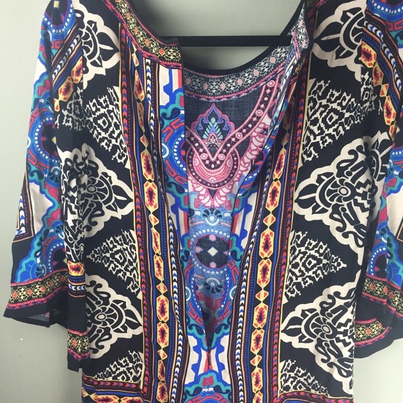 Flying Tomato Bell Sleeve Printed Shift Dress - Picture 9 of 10